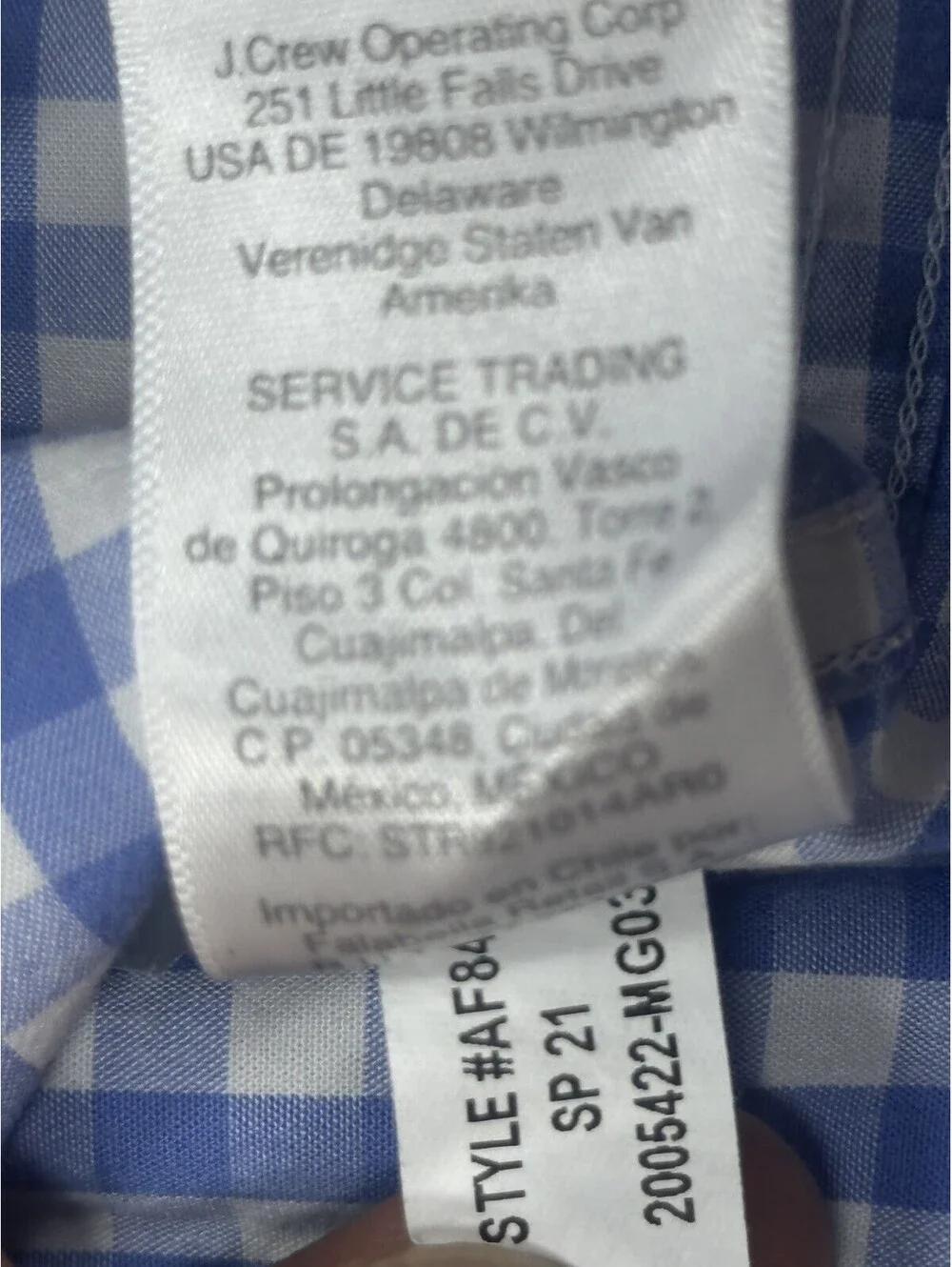 J Crew Classic Flex Washed Checked Button Up Blue Mens M